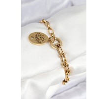 316L Çelik Tifany Ağaç Model Gold Renk Kadın Bileklik - TJ-BB7776