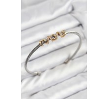 316L Çelik Zirkon Taşlı Model Gold Ve Gümüş Renk Kadın Bileklik - TJ-BB7777