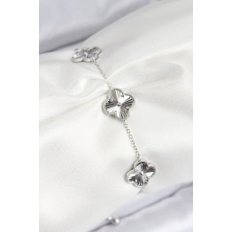 VIP Pirinç Yonca Model Gümüş Renk Kadın Bileklik TJ-BB7782