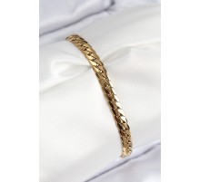 316L Çelik Ezme Zincir Model Gold Renk Kadın Bileklik - TJ-BB7785