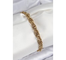 316L Çelik Klasik Dövme Halat Zincir Model Gold Renk Kadın Bileklik - TJ-BB7787