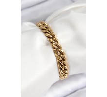 316L Çelik Klasik Kalın Zincir Model Gold Renk Kadın Bileklik - TJ-BB7791