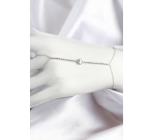 Pirinç Zirkon Taşlı Yonca Model Gümüş Renk Şahmeran - TJ-SN714