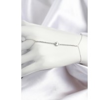 Pirinç Zirkon Taşlı Yonca Model Gümüş Renk Şahmeran - TJ-SN714