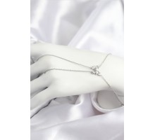 Pirinç Zirkon Taşlı Kelebek Model Gümüş Renk Şahmeran - TJ-SN716