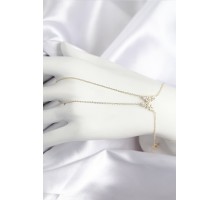 Pirinç Zirkon Taşlı Kelebek Model Gold Renk Şahmeran - TJ-SN717