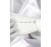 Pirinç Zirkon Taşlı Yonca Model Gümüş Renk Şahmeran - TJ-SN718