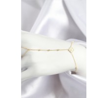 Pirinç Zirkon Taşlı Yonca Model Gold Renk Şahmeran - TJ-SN719