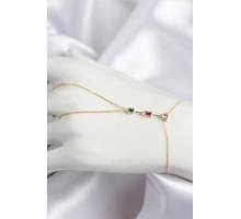 Pirinç Renkli Zirkon Taşlı Model Gold Renk Şahmeran - TJ-SN723