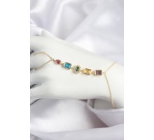 Pirinç Renkli Zirkon Taşlı Model Gold Renk Şahmeran - TJ-SN725