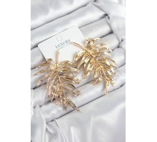 Pirinç Yaprak Model Gold Renk Kadın Küpe - TJ-BKP11212