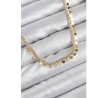 Pirinç Sıralı Pul Zincir Model Gold Renk Kadın Kolye - TJ-BKO10489