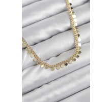 Pirinç Sıralı Pul Zincir Model Gold Renk Kadın Kolye - TJ-BKO10489
