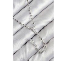Pirinç Zirkon Taşlı Gümüş Renk Kadın Y Kolye - TJ-BKO10496