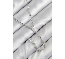 Pirinç Zirkon Taşlı Gümüş Renk Kadın Y Kolye - TJ-BKO10496