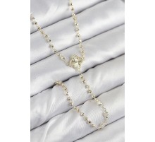 Pirinç Zirkon Taşlı Yonca Model Gold Renk Kadın Y Kolye - TJ-BKO10499