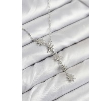 316L Çelik Yıldız Model Gümüş Renk Kadın Kolye - TJ-BKO10500