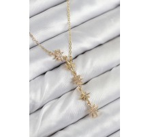 316L Çelik Yıldız Model Gold Renk Kadın Kolye - TJ-BKO10501