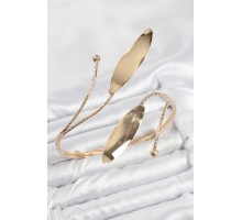 Pirinç Yaprak Model Gold Renk Kadın Pazu Bileklik - TJ-BB7794