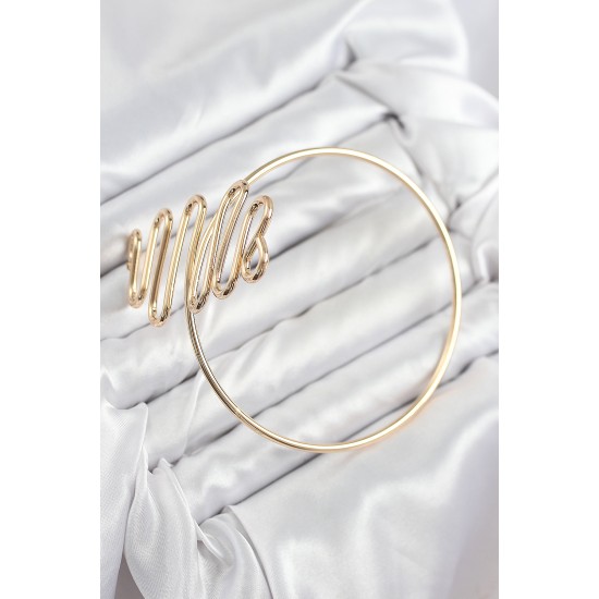 Pirinç Kıvrımlı Model Gold Renk Kadın Pazu Bileklik - TJ-BB7795