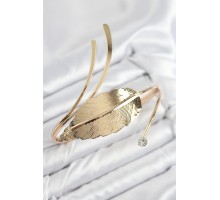 Pirinç Yaprak Model Gold Renk Kadın Pazu Bileklik - TJ-BB7796