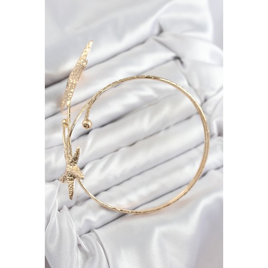 Pirinç Deniz Yıldızı Model Gold Renk Kadın Pazu Bileklik - TJ-BB7797