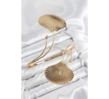 Pirinç İstiridye Model Gold Renk Kadın Pazu Bileklik - TJ-BB7798