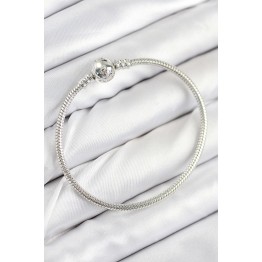 Pirinç Charm Topcuk Model Gümüş Renk Kadın Bileklik TJ-BB7801