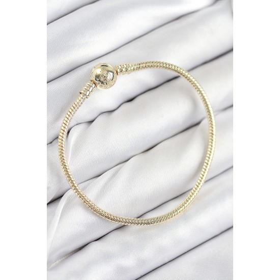 Pirinç Charm Topcuk Model Gold Renk Kadın Bileklik - TJ-BB7807