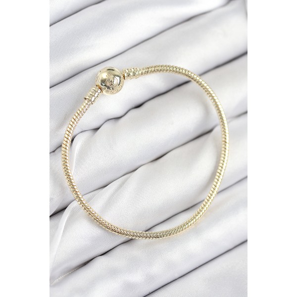 Pirinç Charm Topcuk Model Gold Renk Kadın Bileklik - TJ-BB7807