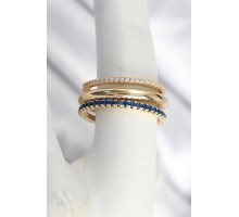 Pirinç Gold Renk Zirkon Taşlı 4'Lü Kadın Yüzük - TJ-BYK3830