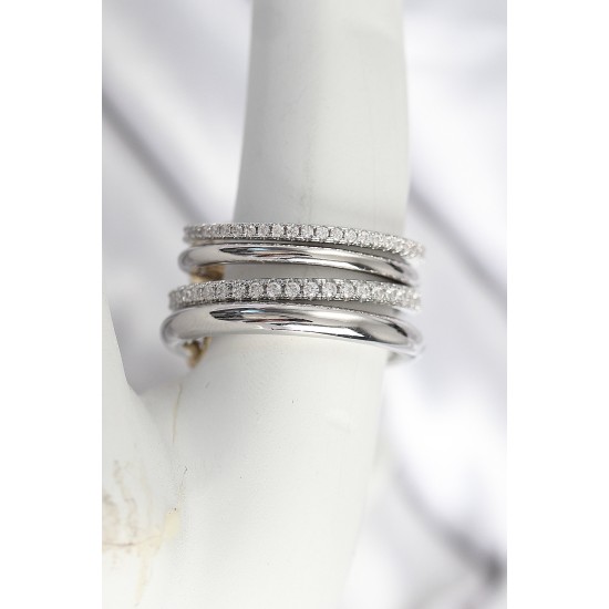 Pirinç Mix Renk Zirkon Taşlı 4'Lü Kadın Yüzük - TJ-BYK3829