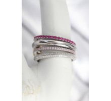 Pirinç Gümüş Renk Zirkon Taşlı 4'Lü Kadın Yüzük - TJ-BYK3828