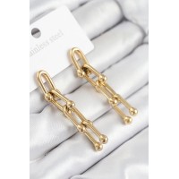 316L Çelik Sallantılı Model Gold Renk Kadın Küpe TJ-BKP11213