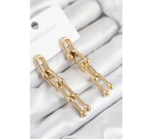 316L Çelik Sallantılı Tifany Model Gold Renk Kadın Küpe - TJ-BKP11213