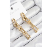 316L Çelik Sallantılı Tifany Model Gold Renk Kadın Küpe - TJ-BKP11213