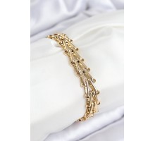 316L Çelik Ataç Zincir Model Gold Renk Kadın Bileklik - TJ-BB7849
