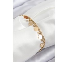 316L Çelik Sıralı Pul Model Gold Renk Kadın Bileklik - TJ-BB7846