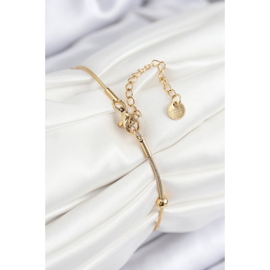 316L Çelik Topcuk Model Gold Renk Kadın Bileklik - TJ-BB7845