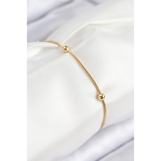316L Çelik Topcuk Model Gold Renk Kadın Bileklik - TJ-BB7845