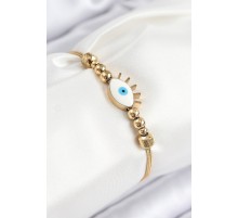 316L Çelik Göz Charm Model Gold Renk Kadın Bileklik - TJ-BB7844
