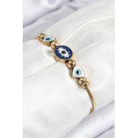 316L Çelik Göz Charm Model Gold Renk Kadın Bileklik TJ-BB7843