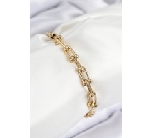 316L Çelik Tifany Zincir Model Gold Renk Kadın Bileklik - TJ-BB7834