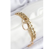 316L Çelik Çoklu Görünüm Geçmeli Halka Model Gold Renk Kadın Bileklik - TJ-BB7836