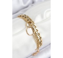 316L Çelik Çoklu Görünüm Geçmeli Halka Model Gold Renk Kadın Bileklik - TJ-BB7836