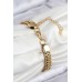 316L Çelik Örme Zincir Model Gold Renk Kadın Bileklik - TJ-BB7831