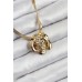 316L Çelik Gül Figürlü İtalyan Zincir Model Gold Renk Kadın Kolye - TJ-BKO10513
