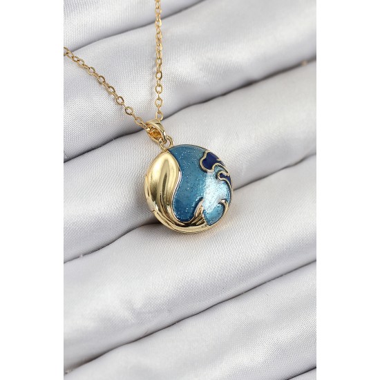 316L Çelik Açılabilr Kapaklı Deniz Model Gold Renk Kadın Kolye - TJ-BKO10516