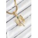 316L Çelik Zirkon Taşlı Melek Model Gold Renk Kadın Kolye - TJ-BKO10534