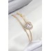 Pirinç Zirkon Taşlı Kalp Model Gold Renk Kadın Bileklik - TJ-BB7855